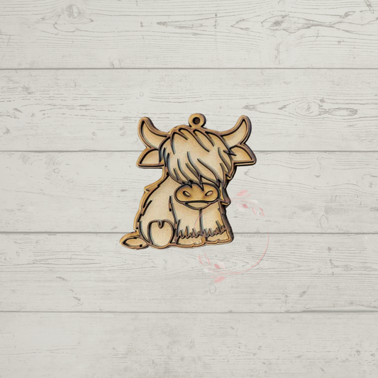 Highland Cow Car Charm