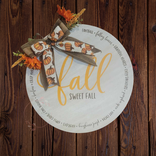 Finished Fall Sweet Fall Door Sign